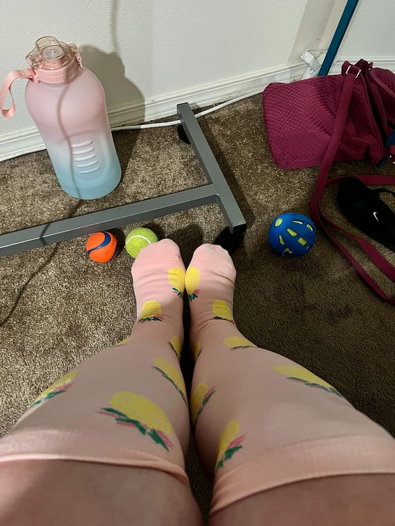 plus size compression socks pink with yellow pineapple on them